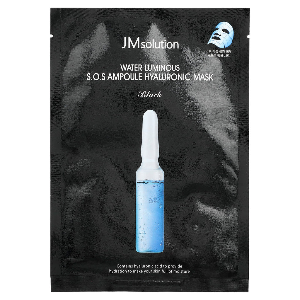 JM Solution, Water Luminous S.O.S. Ampoule Hyaluronic Beauty Mask, 1 Sheet, 30 ml