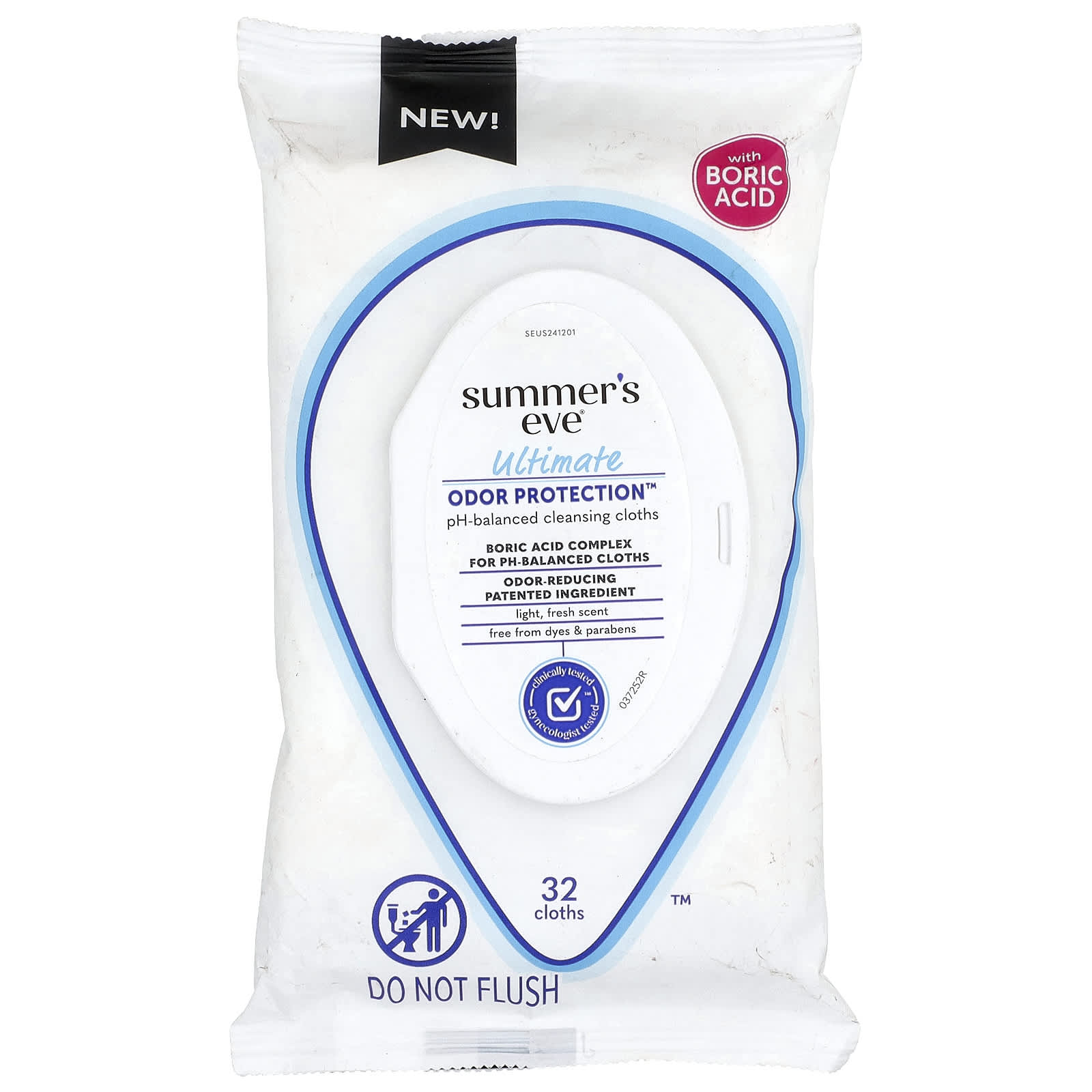 Summer's Eve, Ultimate Odor Protection™, pH-Balanced Cleansing Cloths, Light Fresh, 32 Cloths