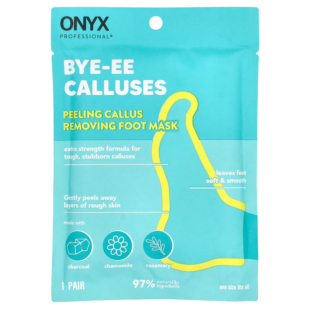 Onyx Professional, Bye-EE Calluses, Peeling Callus Removing Foot Mask, 1 Pair