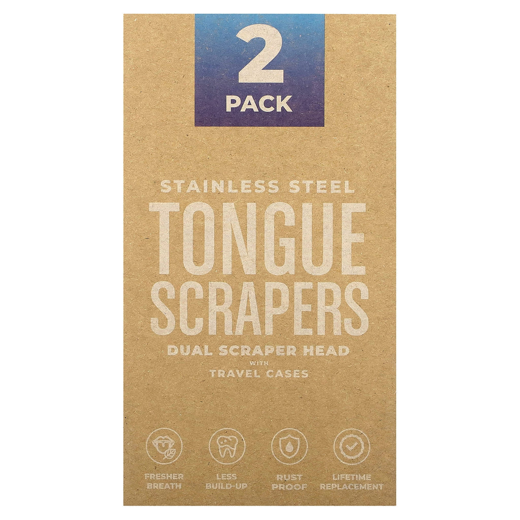 basicConcepts, Stainless Steel Tongue Scrapers , 2 Pack