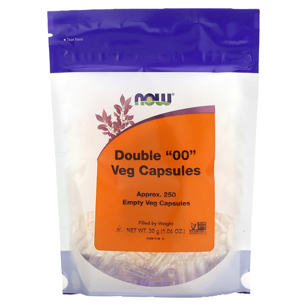 NOW Foods, Double "00" Veg Capsules, Approx. 250 Empty Veg Capsules