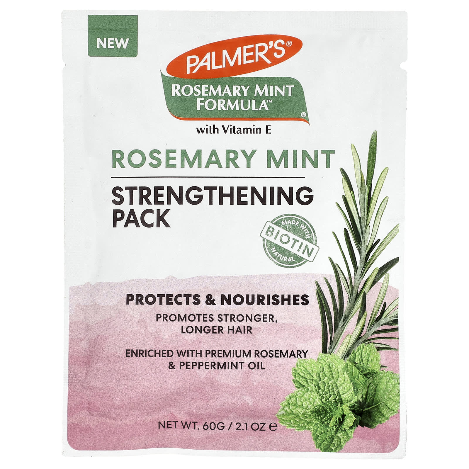 Palmer's, Rosemary Mint Formula™ With Vitamin E, Strengthening Pack, 2.1 oz (60 g)