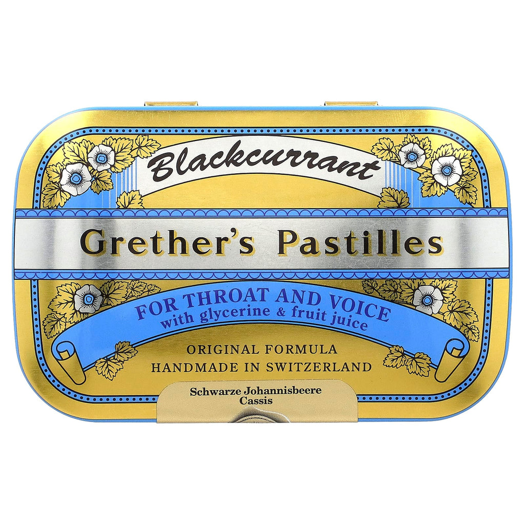 Grether's Pastilles, For Throat and Voice, Blackcurrant , 24 Lozenges, 2 1/8 oz (60 g)
