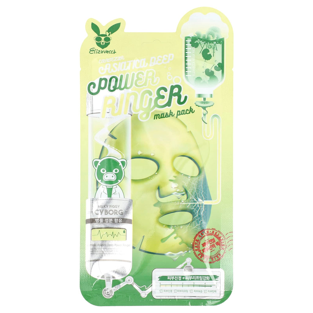Elizavecca, Centella Asiatica Deep Power Ringer Beauty Mask Pack, 1 Sheet, 0.78 fl oz (23 ml)