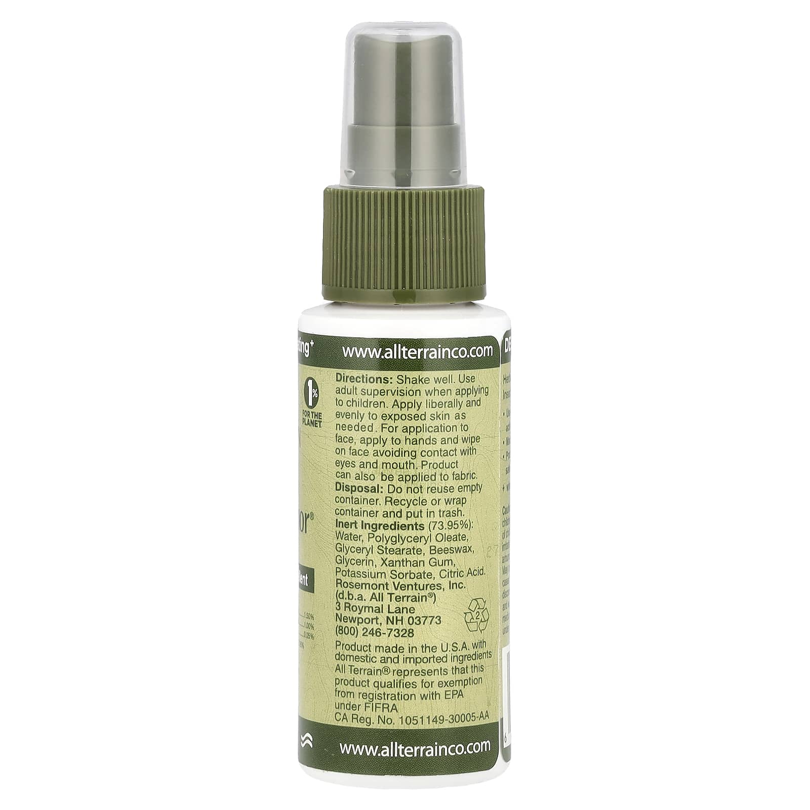All Terrain, Herbal Armor®, Natural Insect Repellent, 2 fl oz (59 ml)