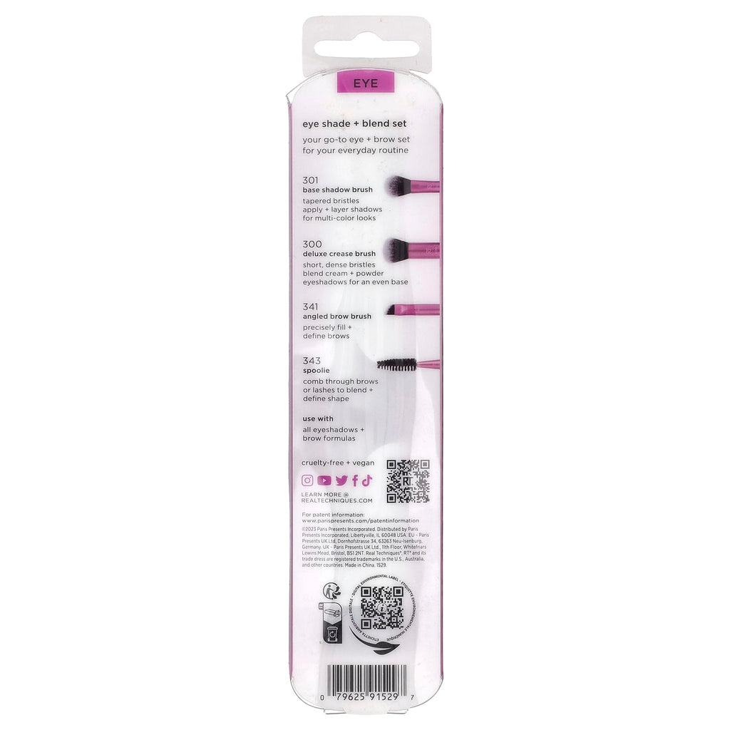 Real Techniques, Eye Shade + Blend Brush Set, 3 Pieces