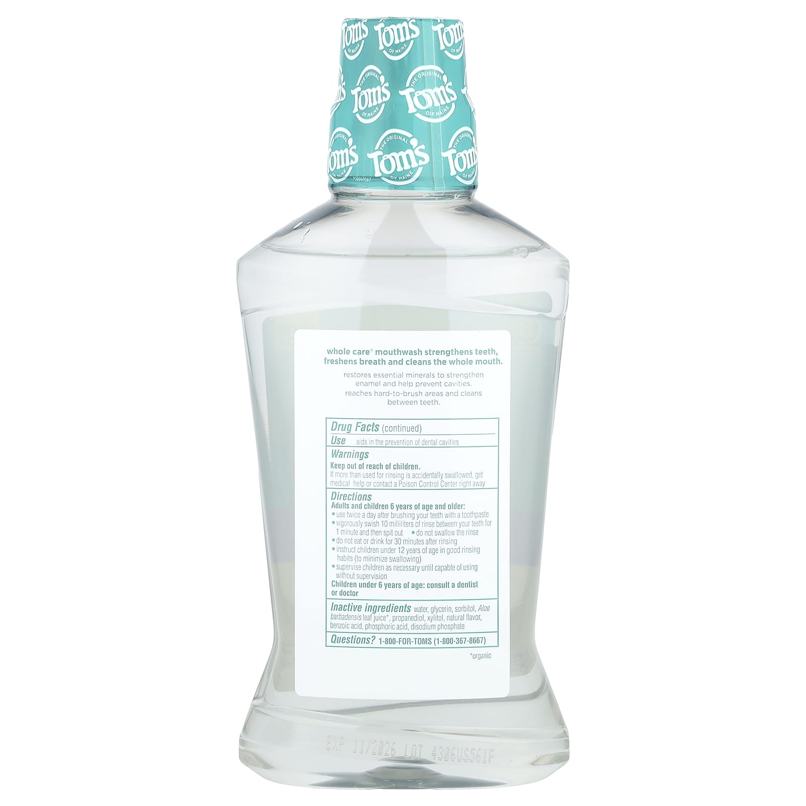 Tom's of Maine, Whole Care®, Anticavity Mouthwash, Fresh Mint, 16 fl oz (473 ml)