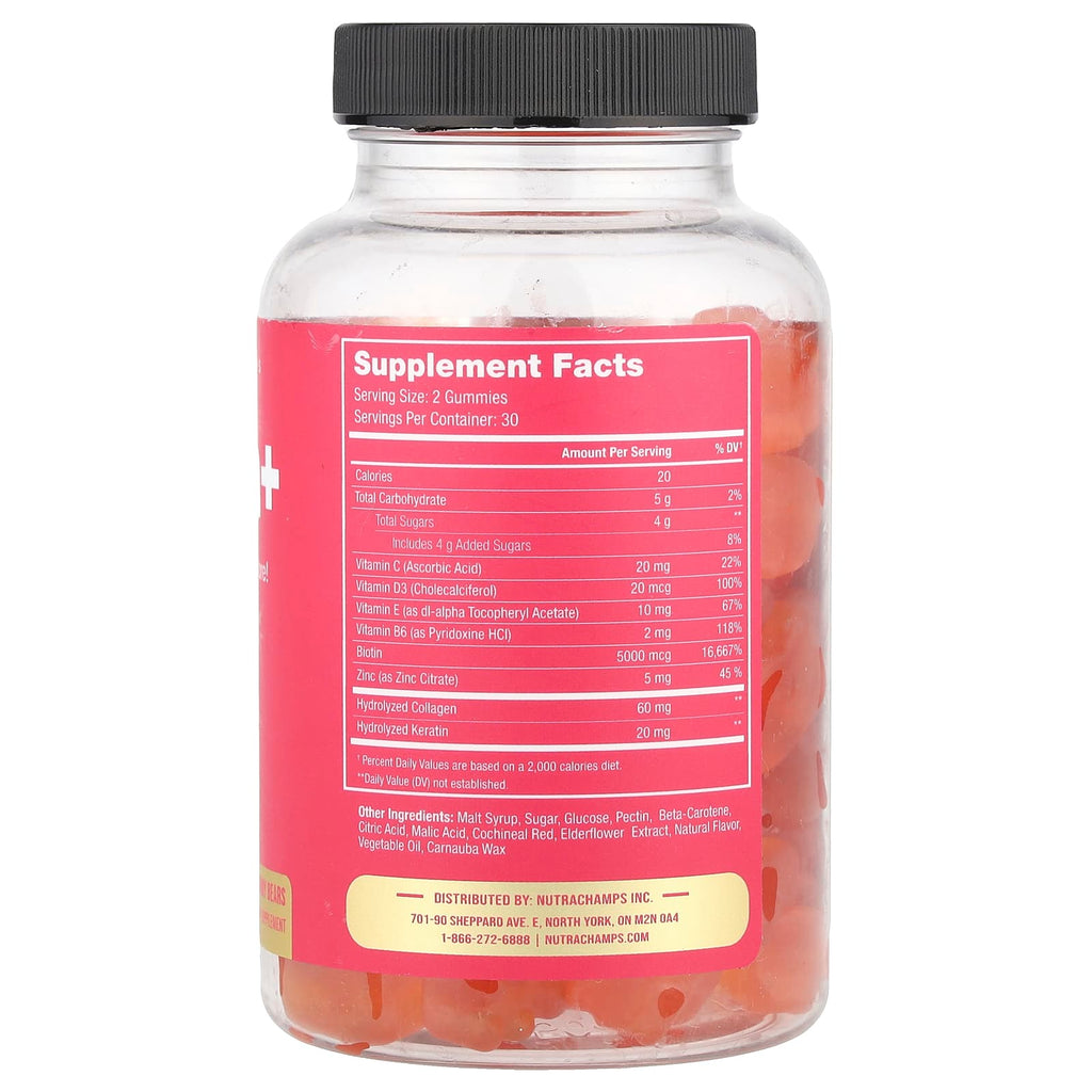 NutraChamps, Biotin+, Mixed Berry, 60 Gummy Bears