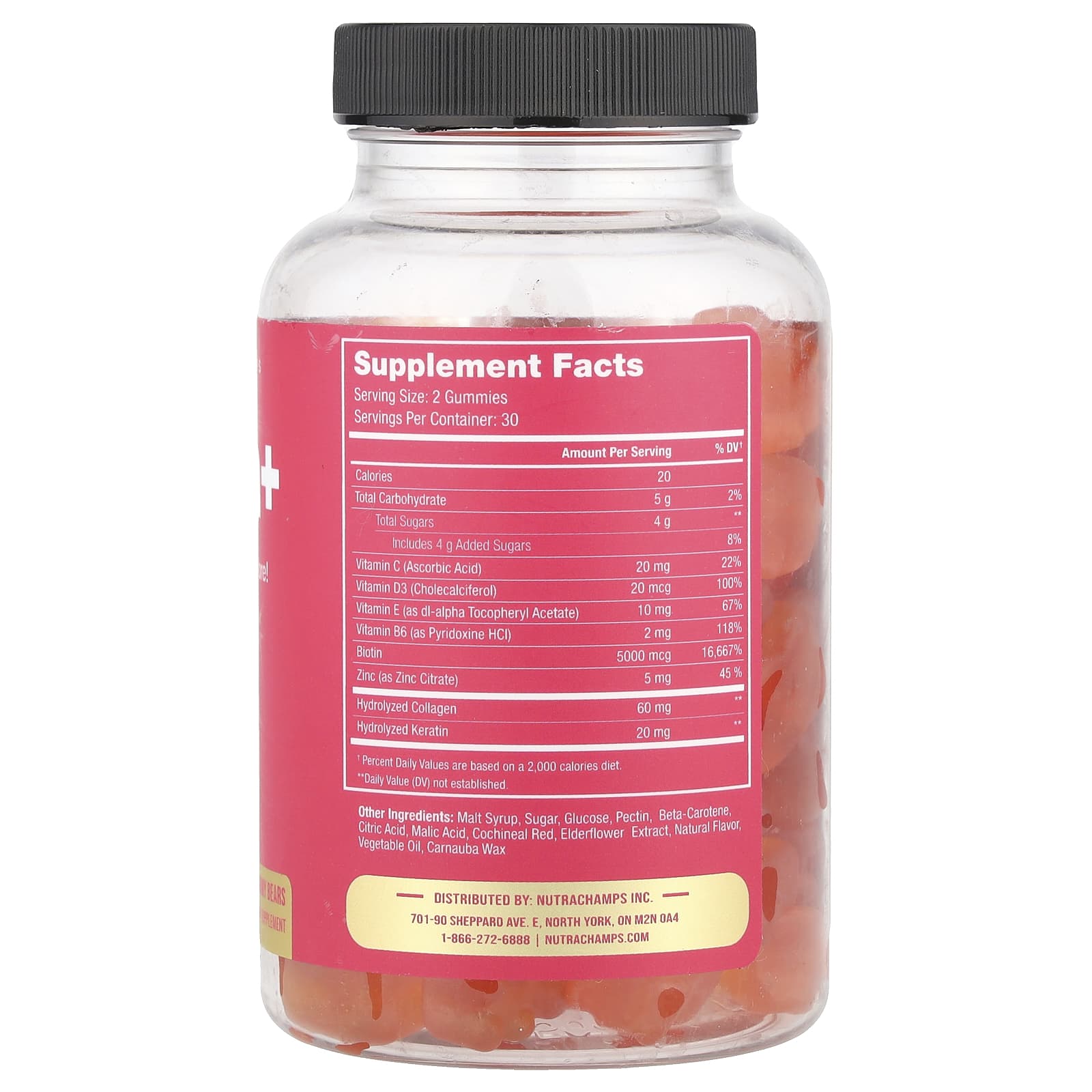 NutraChamps, Biotin+, Mixed Berry, 60 Gummy Bears