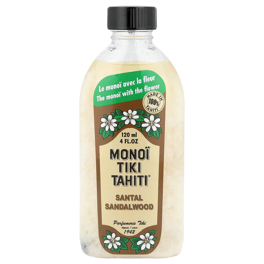 Monoi Tiare Tahiti, Monoi Tiki Tahiti®, Coconut Oil, Santal Sandalwood, 4 fl oz (120 ml)