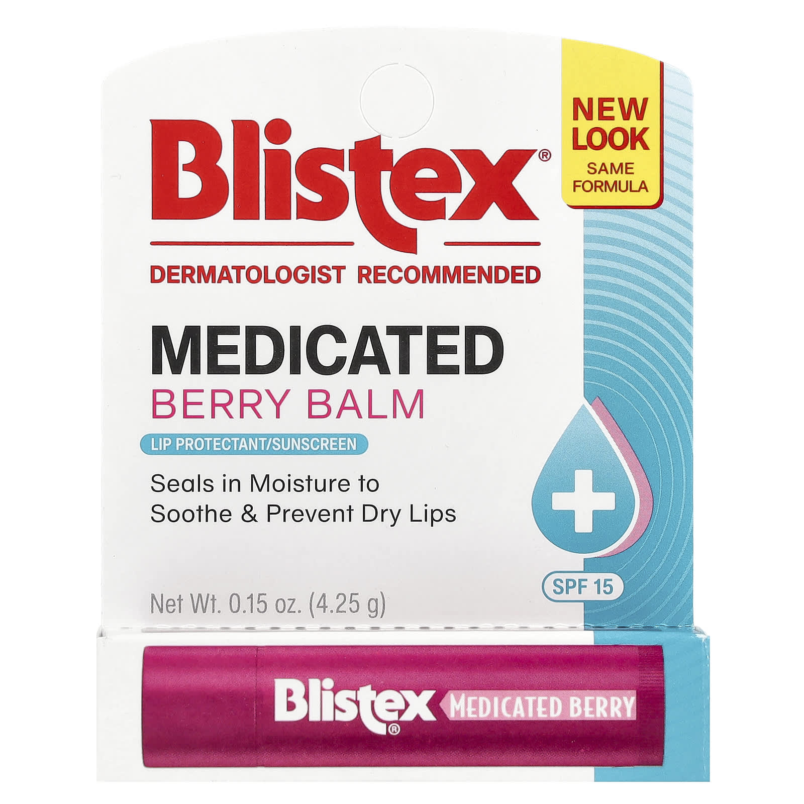Blistex, Medicated Lip Protectant/Sunscreen, SPF 15, Berry, 0.15 oz (4.25 g)