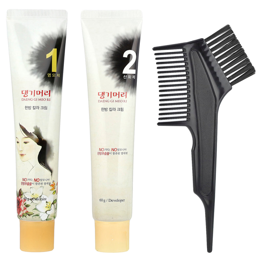 DAENG GI MEO RI, Medicinal Herb Hair Color, Medium Brown, 1 Kit