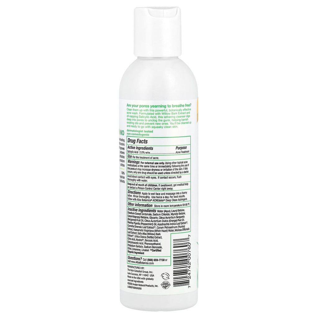 Alba Botanica, Acnedote®, Deep Pore Wash, 6 fl oz (177 ml)