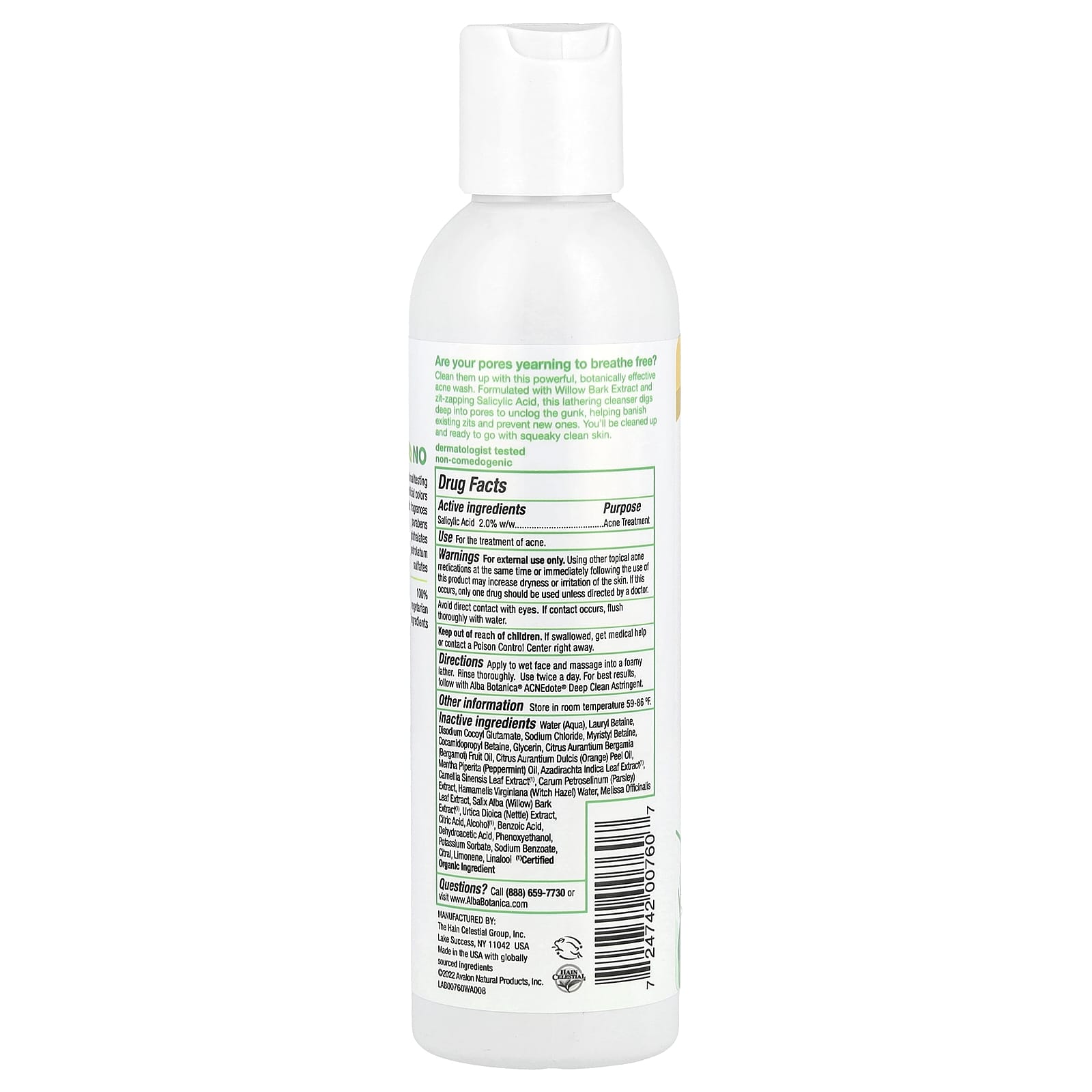 Alba Botanica, Acnedote®, Deep Pore Wash, 6 fl oz (177 ml)