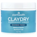 Zion Health, ClayDry Deodorant Cream, Shower Fresh, 4 oz (113 g)