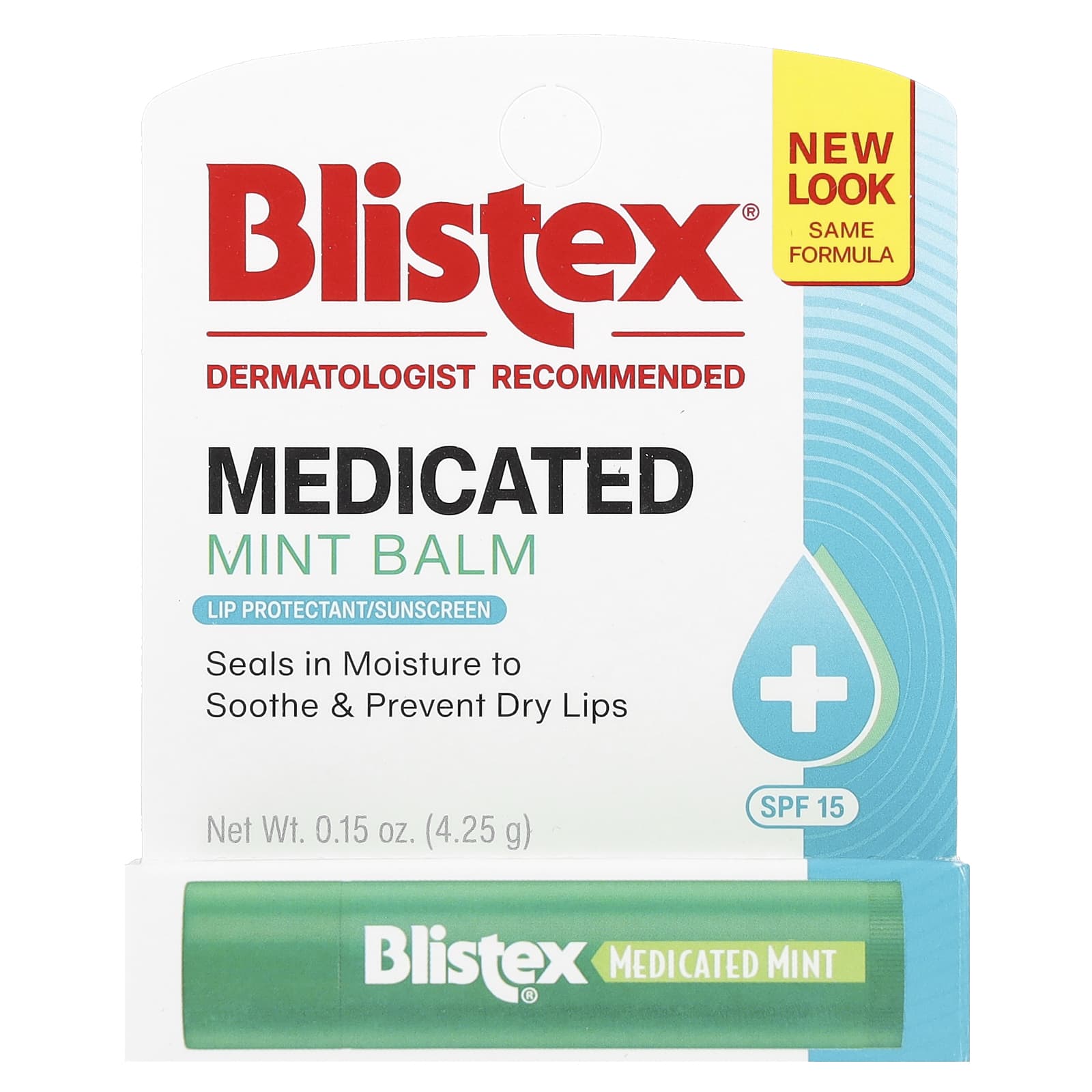 Blistex, Medicated Lip Protectant/Sunscreen, SPF 15, Mint, 0.15 oz (4.25 g)