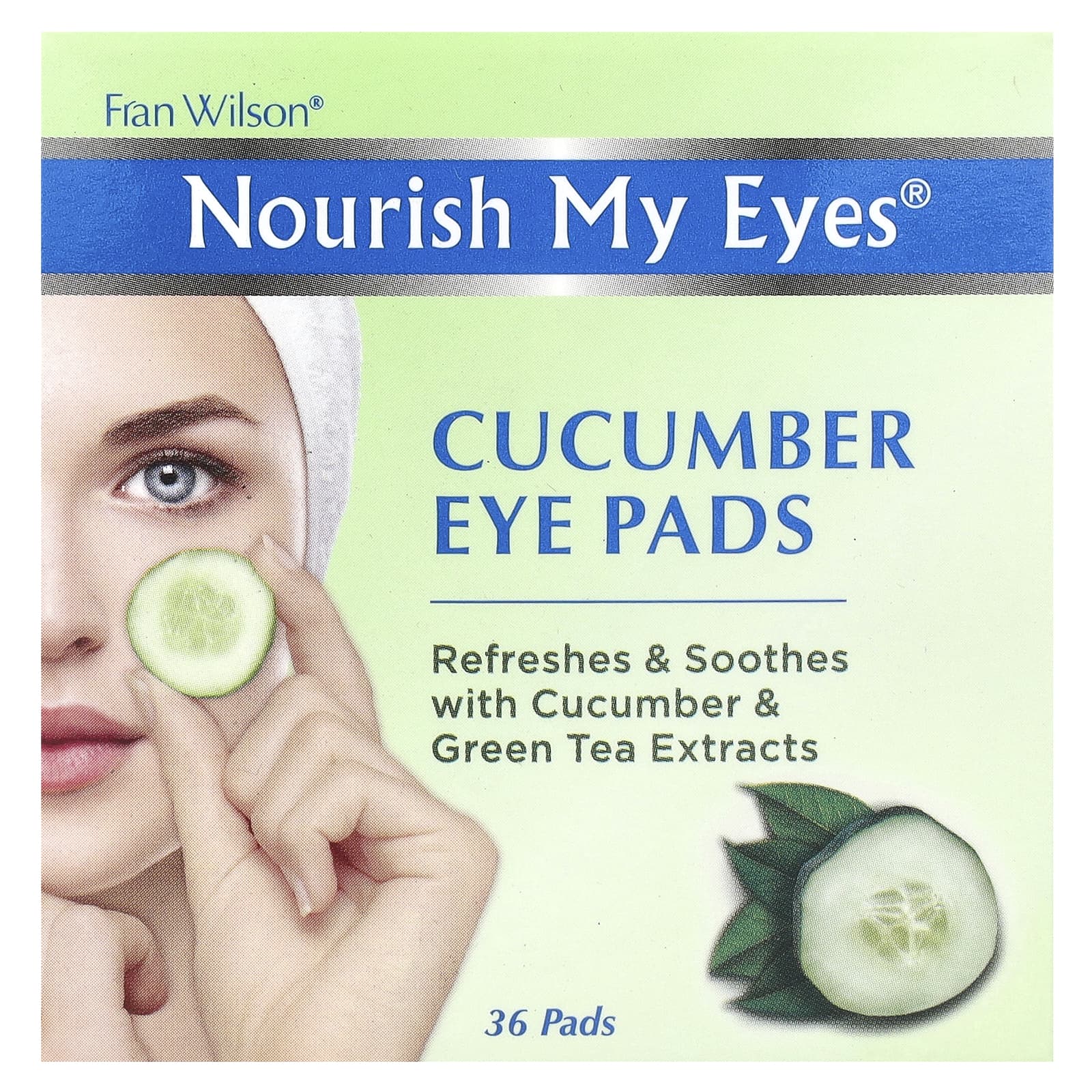 Fran Wilson, Nourish My Eyes®, Cucumber Eye Pads, 36 Pads