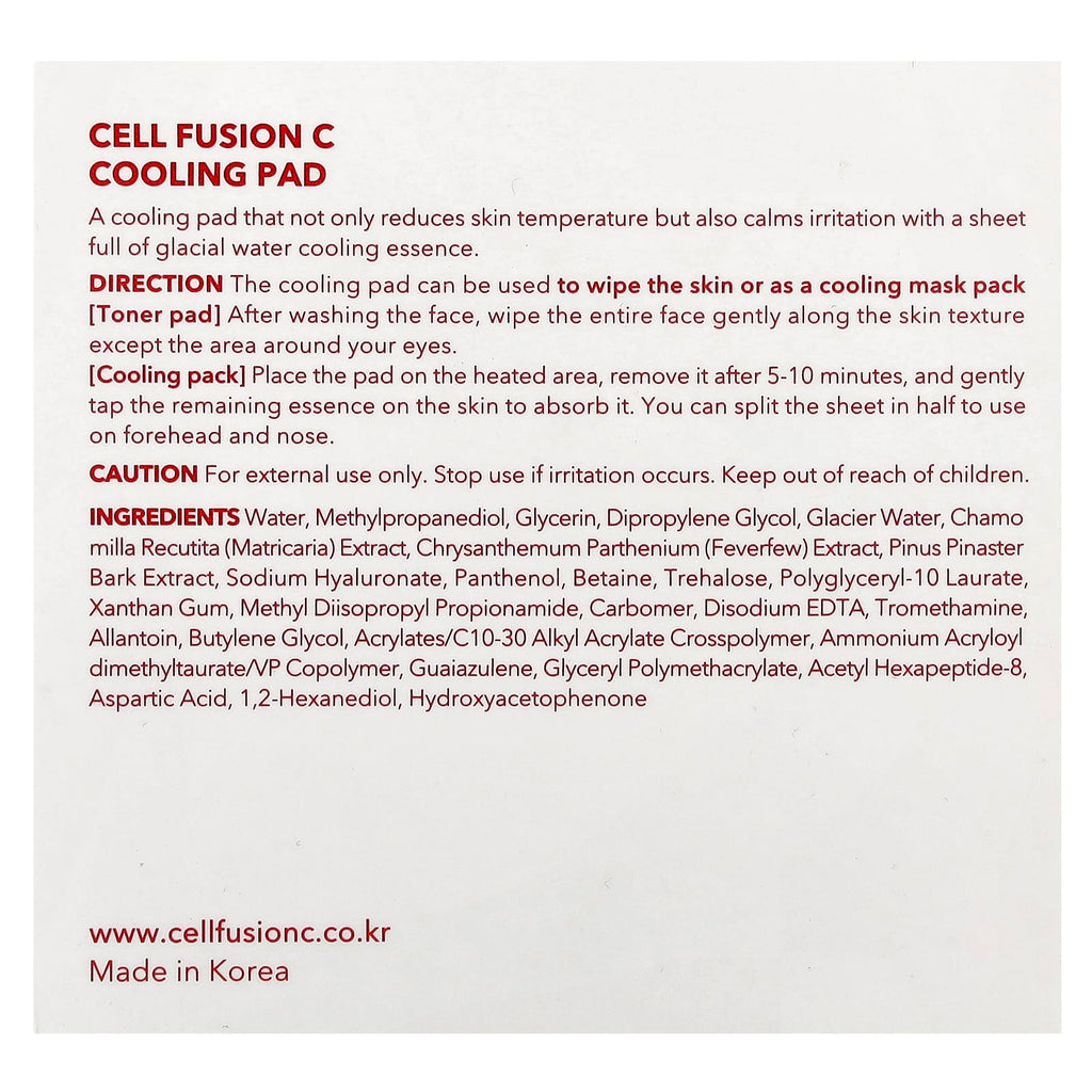 Cell Fusion C, Cooling Pad, 70 Pads, 6.08 fl oz (180 ml)