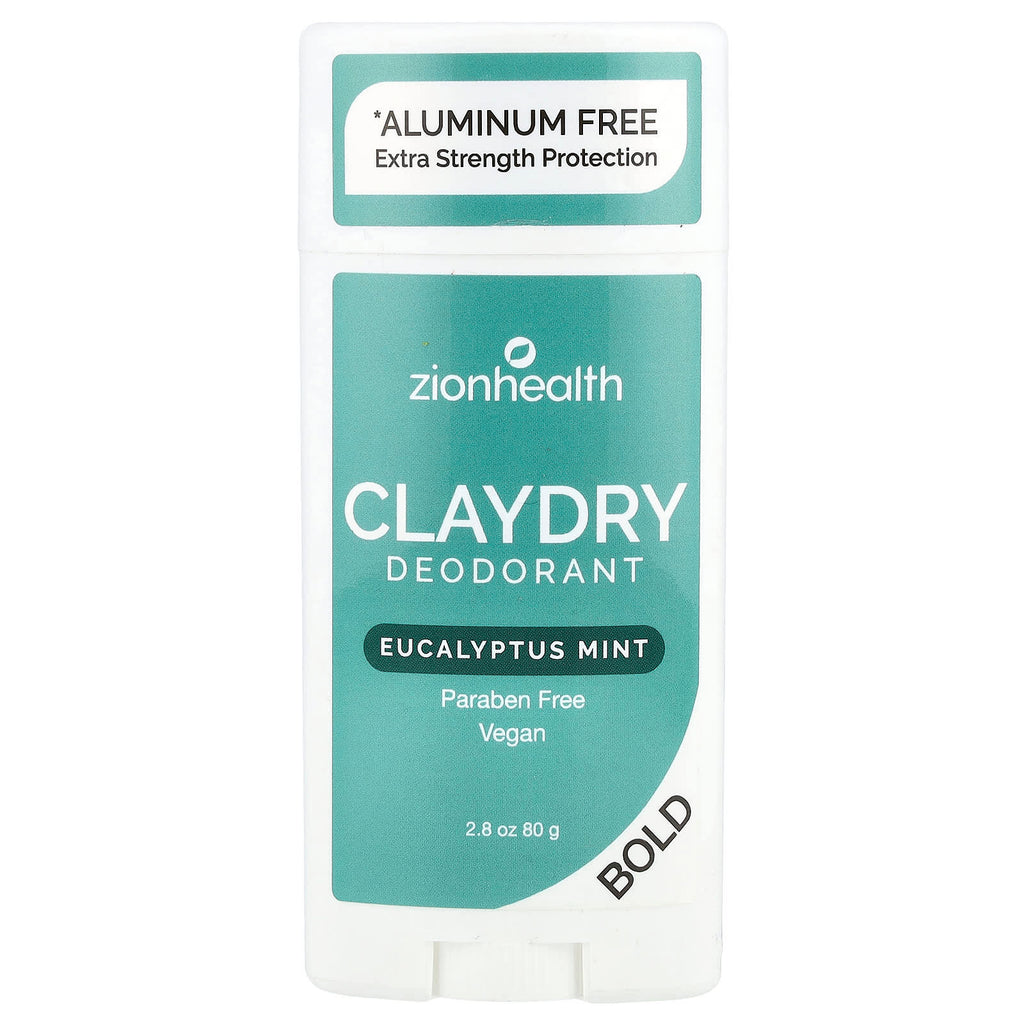 Zion Health, Bold, ClayDry Deodorant, Eucalyptus Mint, 2.8 oz (80 g)