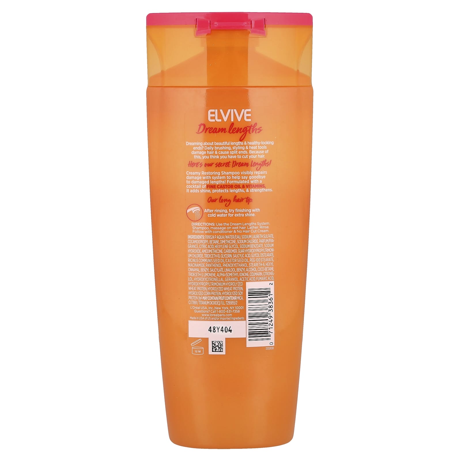 L'Oréal, Elvive, Dream Lengths, Restoring Shampoo, Long, Damaged Hair, 12.6 fl oz (375 ml)