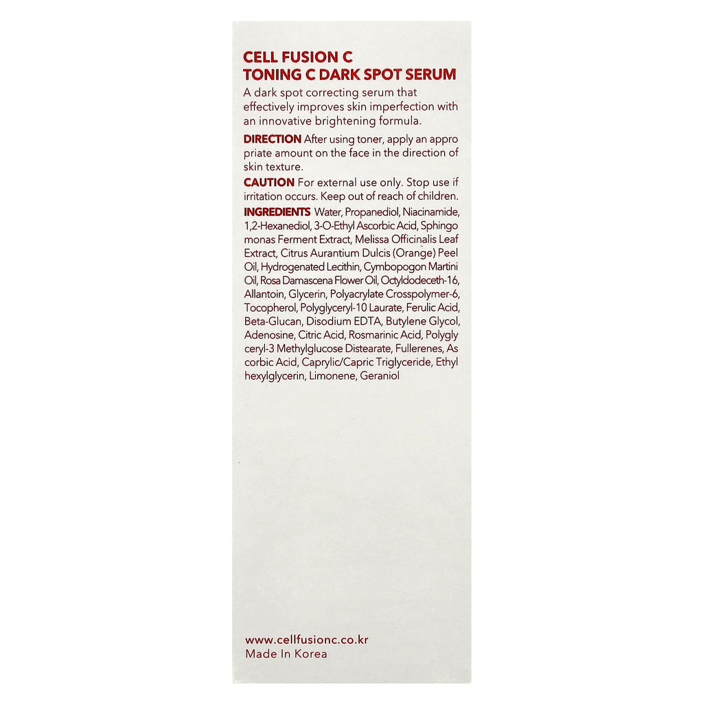 Cell Fusion C, Toning C Dark Spot Serum, 1.01 fl oz (30 ml)