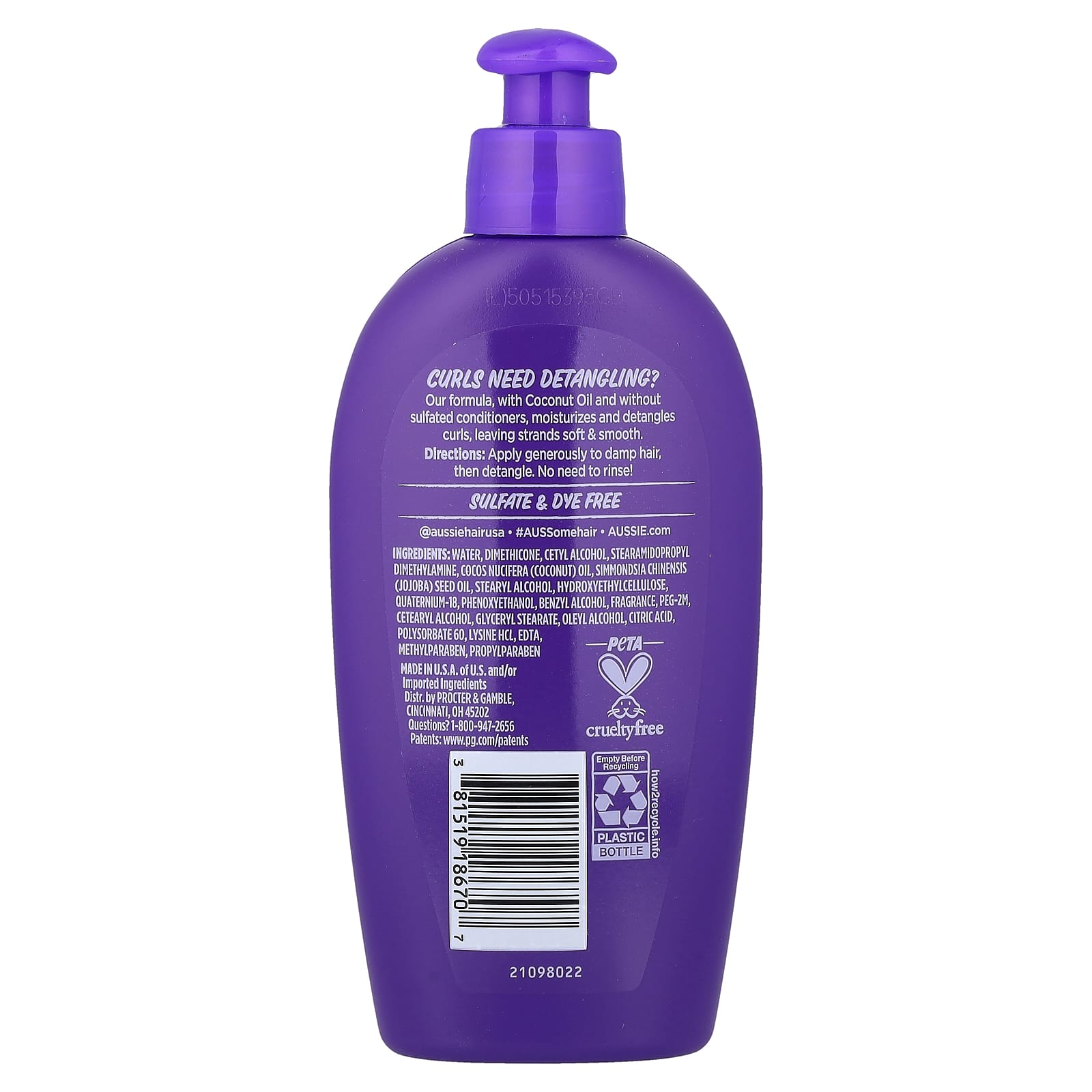 Aussie, Miracle Curls, Leave-In Detangling Milk with Coconut Oil, For Type 3A-4A, 6.7 fl oz (200 ml)