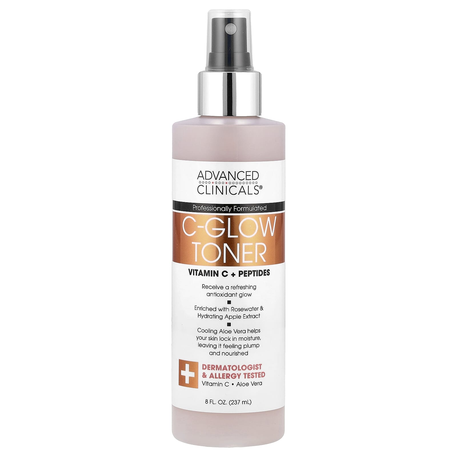 Advanced Clinicals, C-Glow Toner, Vitamin C + Peptides, 8 fl oz (237 ml)
