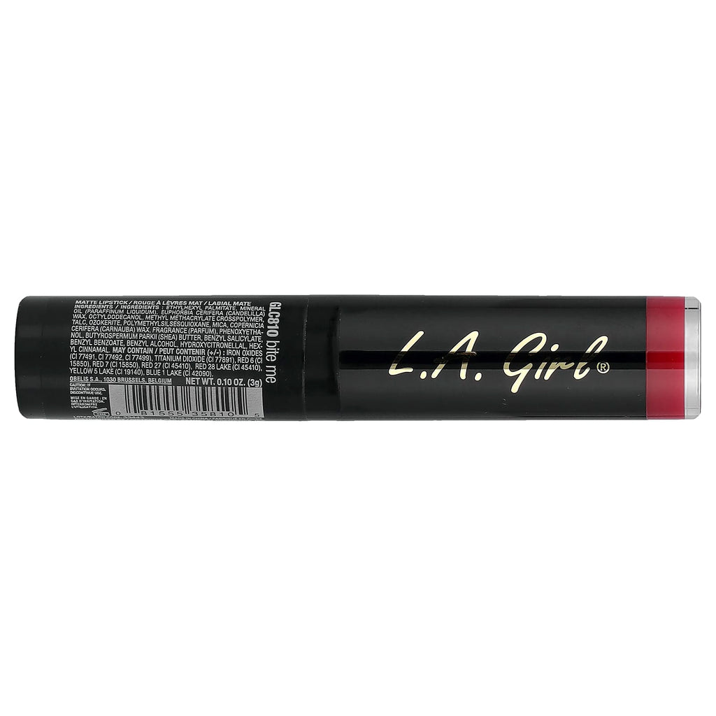 L.A. Girl, Matte Flat Velvet Lipstick, GLC810 Bite Me, 0.10 oz (3 g)
