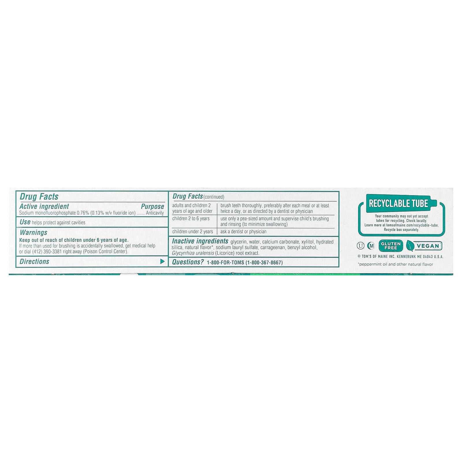 Tom's of Maine, Wicked Fresh!, Natural Anticavity Toothpaste with Fluoride, Cool Peppermint, 4.7 oz (133 g)