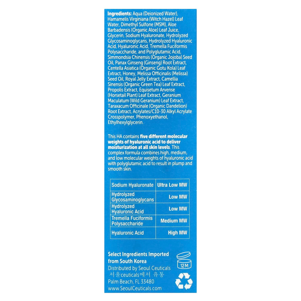 SeoulCeuticals, Hyaluronic Acid Serum, 1 fl oz (30 ml)