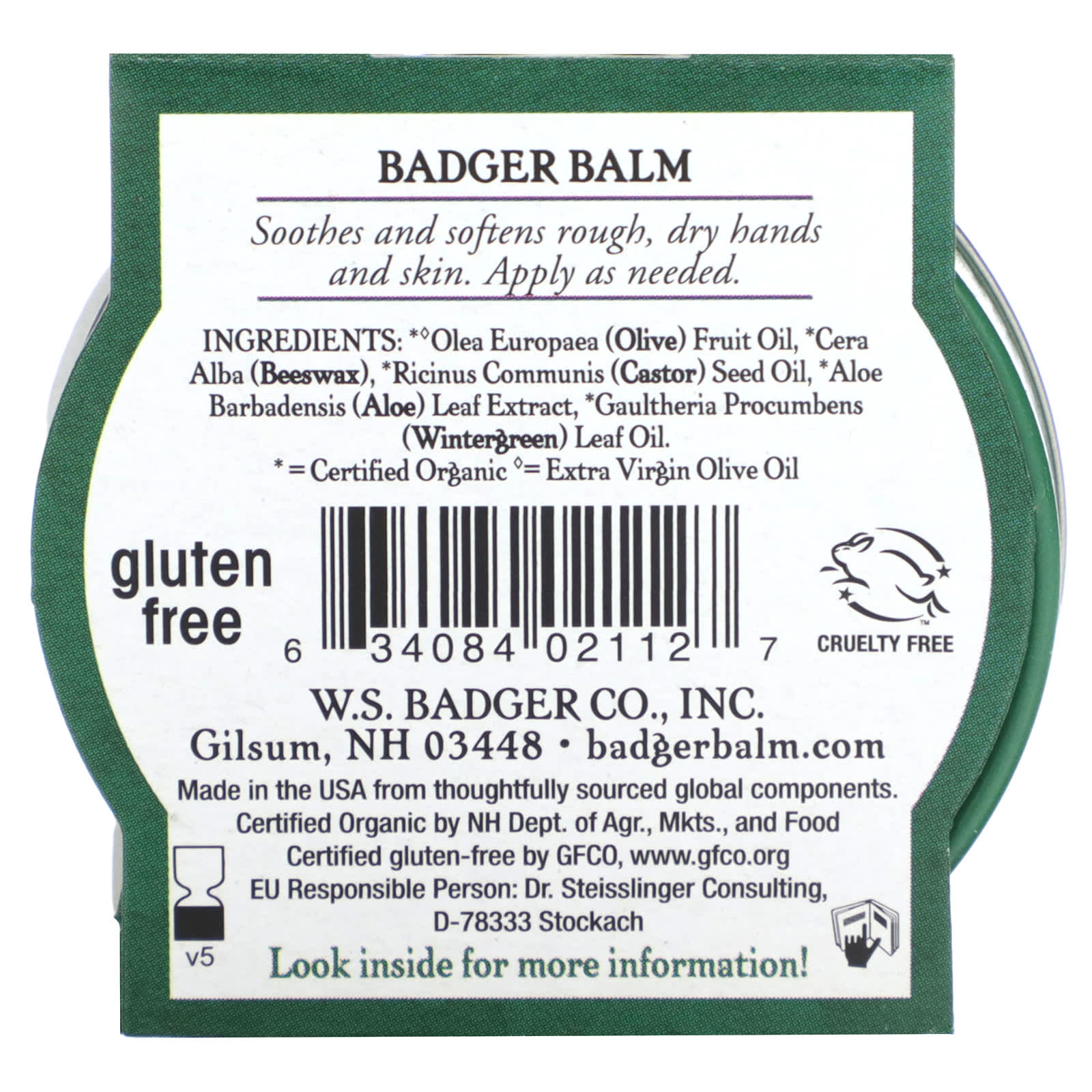Badger, Organic Badger Balm for Hardworking Hands, 0.75 oz (21 g)