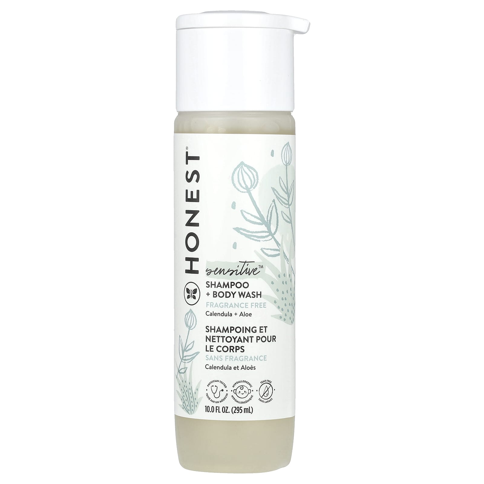 The Honest Company, Sensitive Shampoo + Body Wash, Fragrance Free, 10 fl oz (295 ml)