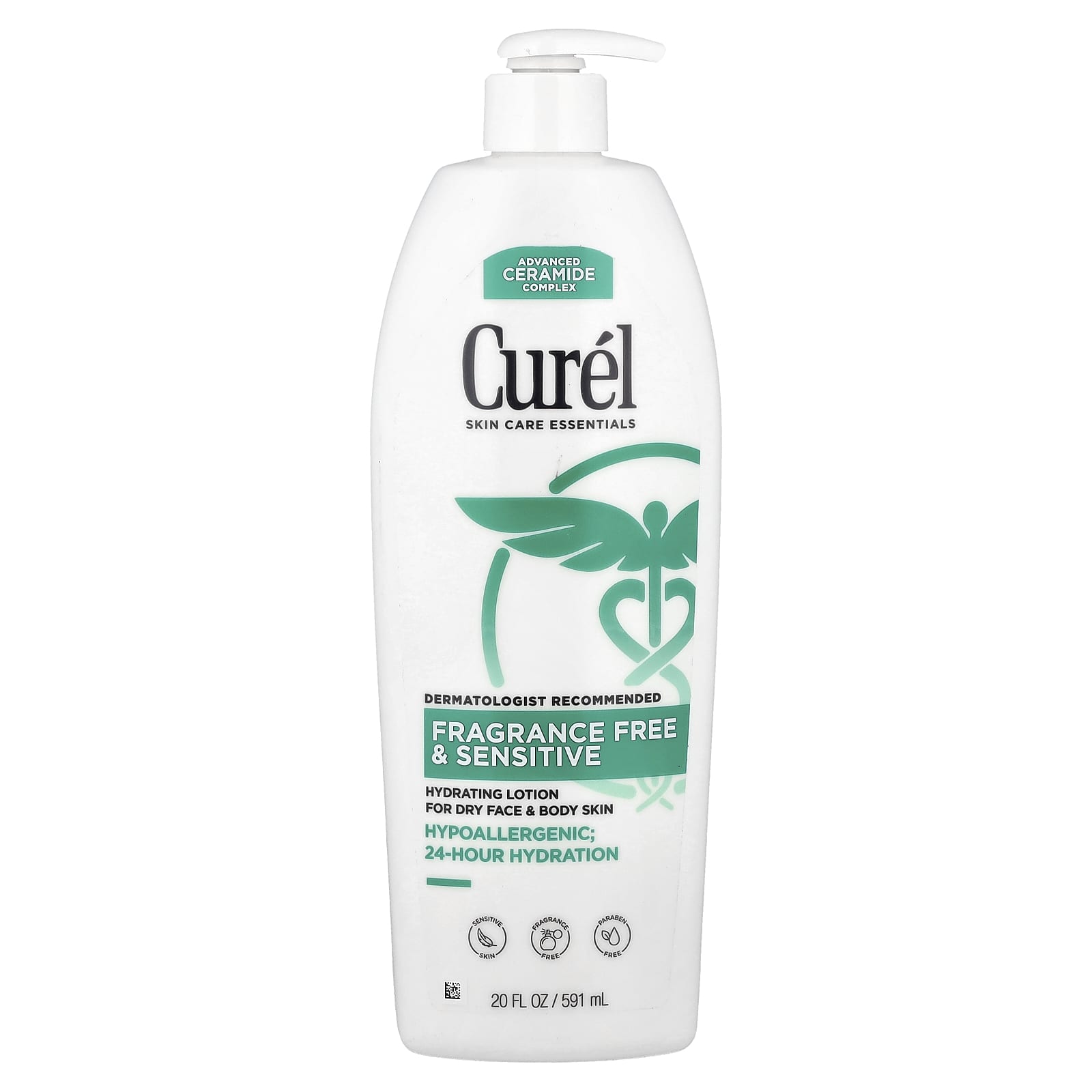 Curel, Hydrating Lotion For Dry Face & Body Skin, Fragrance Free, 20 fl oz (591 ml)