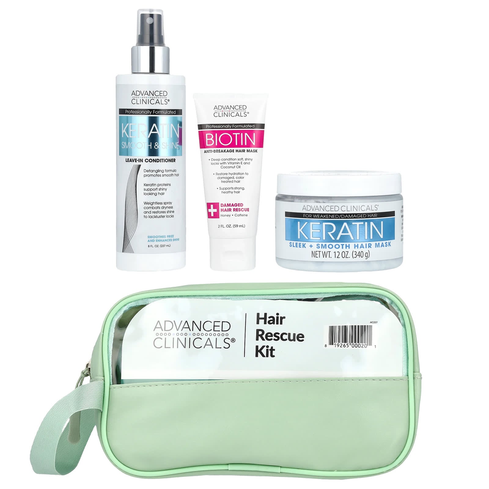 Advanced Clinicals, iHerb Exclusive, Hair Rescue Kit, 4 items