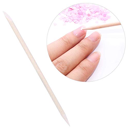 BTYMS Orange Wood Cuticle Sticks Double-Sided Nail Tools