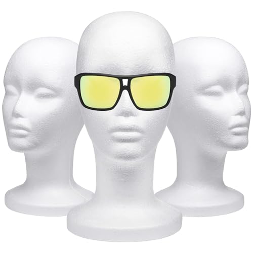 Foraineam 3-Pack 12-Inch Foam Female Wig Head Mannequins