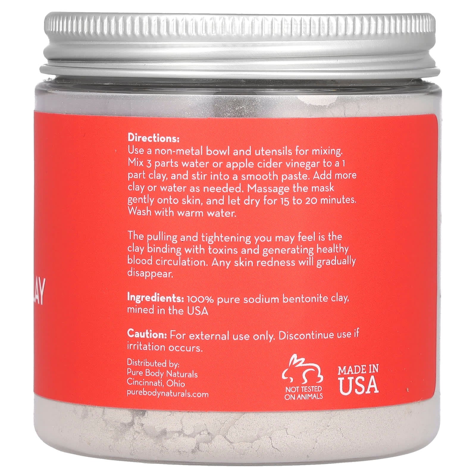 Pure Body Naturals, Indian Healing Bentonite Clay Powder, 8 oz (227 g)