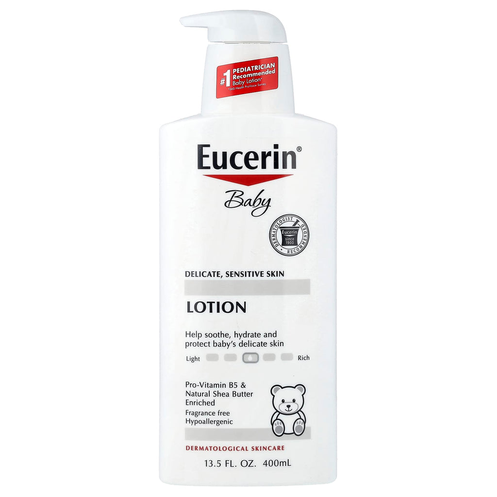 Eucerin, Baby Lotion, Delicate, Sensitive Skin, Fragrance Free, 13.5 fl oz (400 ml)