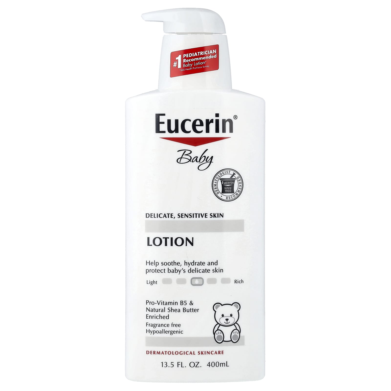 Eucerin, Baby Lotion, Delicate, Sensitive Skin, Fragrance Free, 13.5 fl oz (400 ml)
