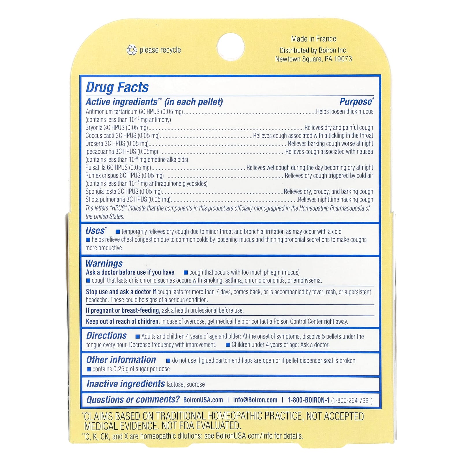 Boiron, Chestal, Meltaway Pellets, 2 Tubes, Approx. 80 Pellets Each