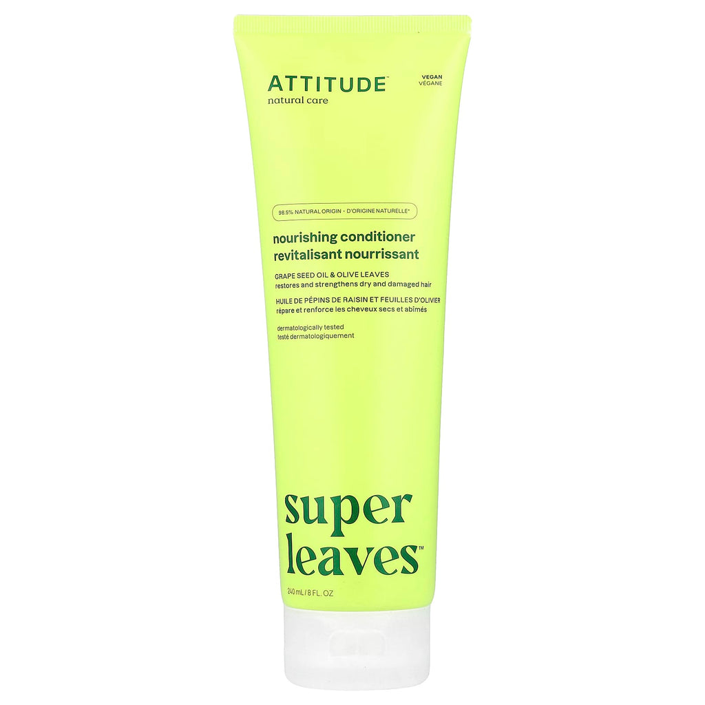 ATTITUDE, Super Leaves™, Nourishing Conditioner, Grape Seed Oil & Olive Leaves, 8 fl oz (240 ml)