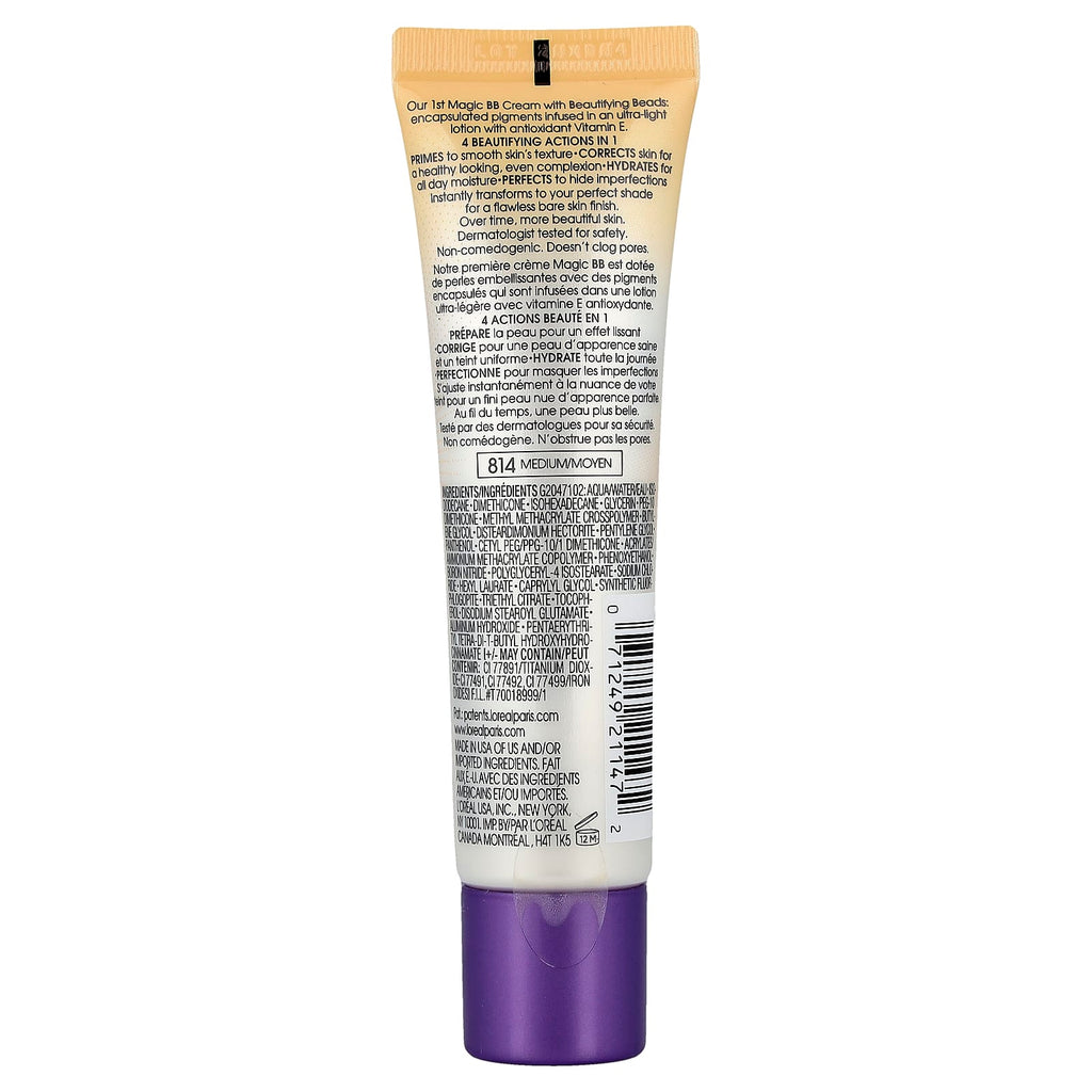 L'Oréal, Magic® Skin Beautifier, BB Cream, 814 Medium, 1 fl oz (30 ml)