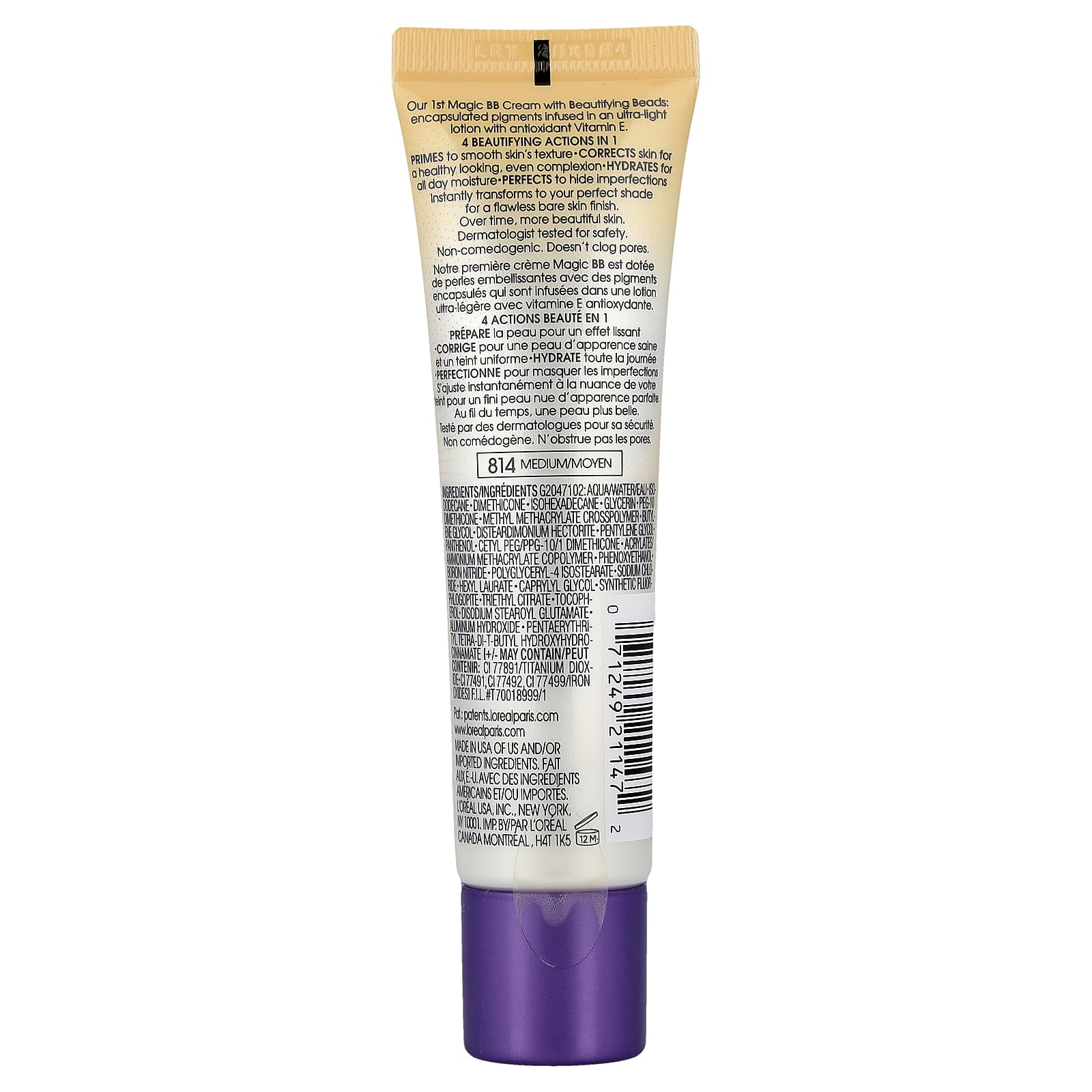 L'Oréal, Magic® Skin Beautifier, BB Cream, 814 Medium, 1 fl oz (30 ml)