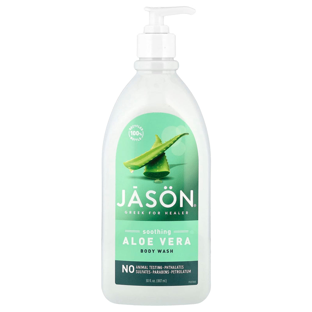 Jason Natural, Body Wash, Soothing Aloe Vera, 30 fl oz (887 ml)