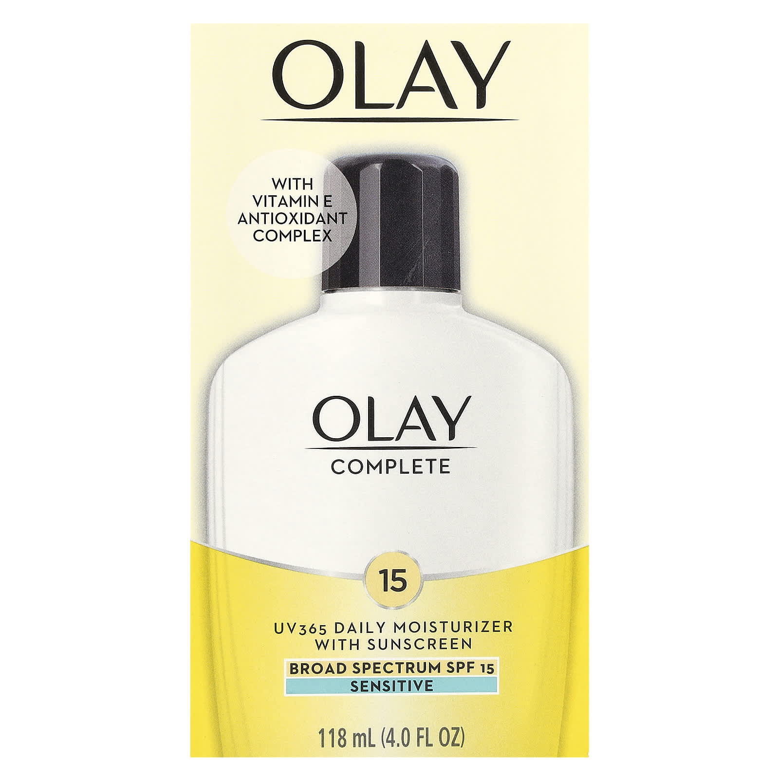 Olay, Complete, UV365 Daily Moisturizer with Sunscreen, SPF 15, Sensitive, 4 fl oz (118 ml)