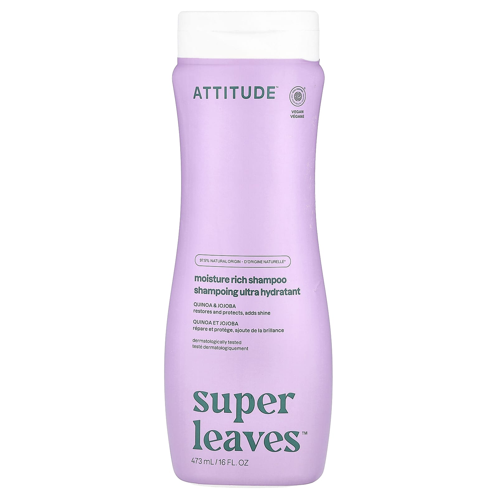 ATTITUDE, Super Leaves™, Moisture Rich Shampoo, Quinoa & Jojoba, 16 fl oz (473 ml)