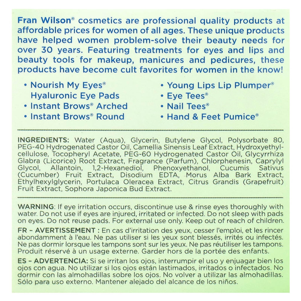 Fran Wilson, Nourish My Eyes®, Cucumber Eye Pads, 36 Pads