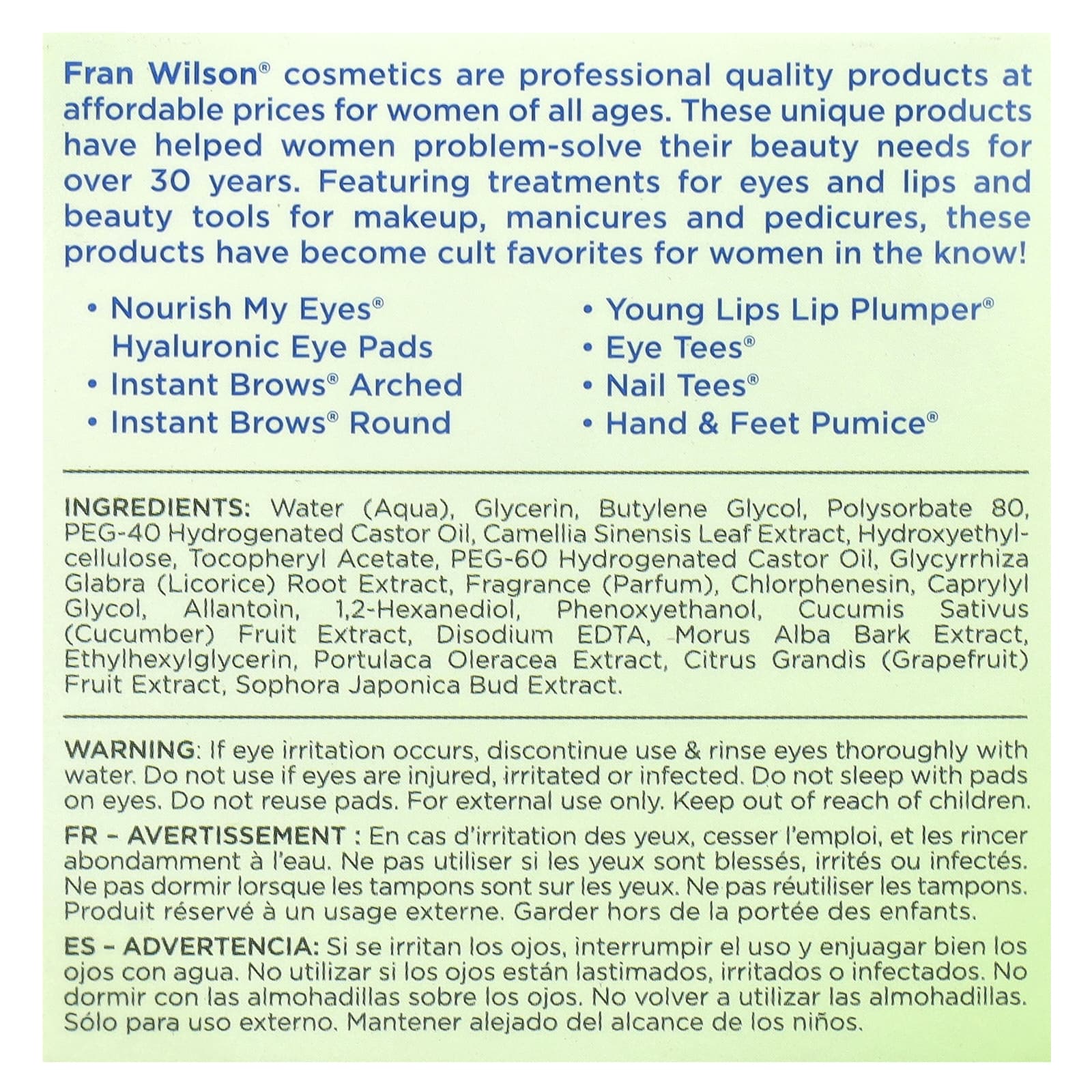 Fran Wilson, Nourish My Eyes®, Cucumber Eye Pads, 36 Pads