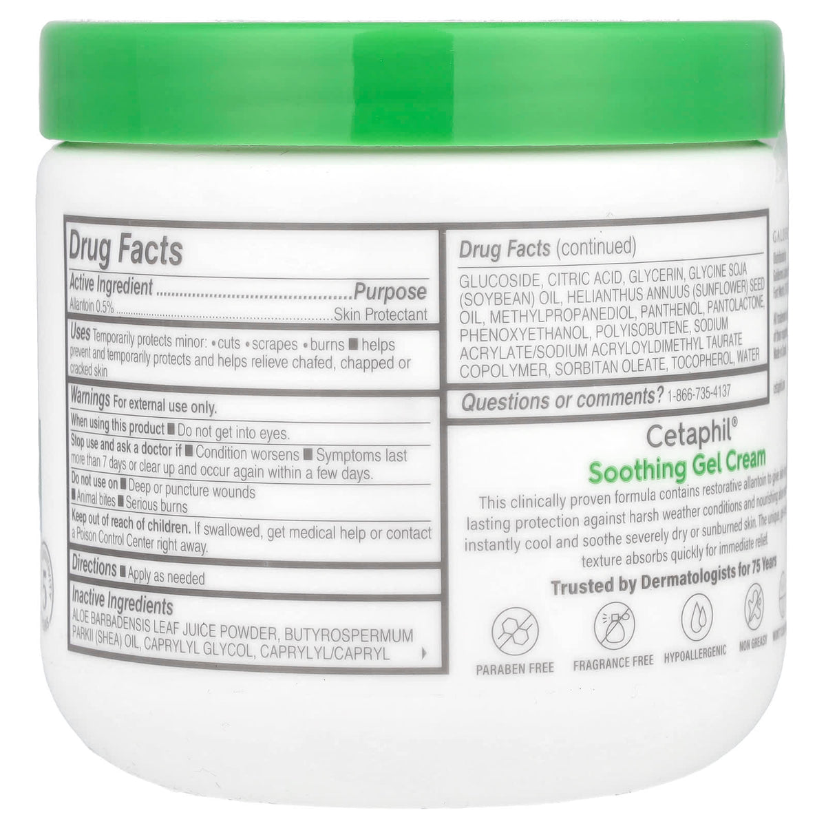 Cetaphil, Soothing Gel Cream with Aloe, Fragrance Free, 16 oz (453 g)