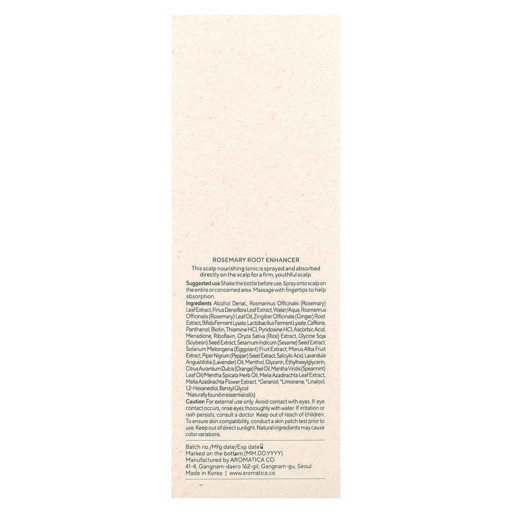 Aromatica, Root Enhancer, Rosemary, 3.3 fl oz (100 ml)